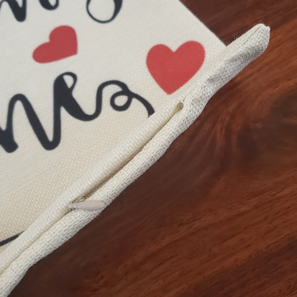 Valentine's Day 18x18 Pillow Cover Red & Black Heart Farmhouse Holiday Decor